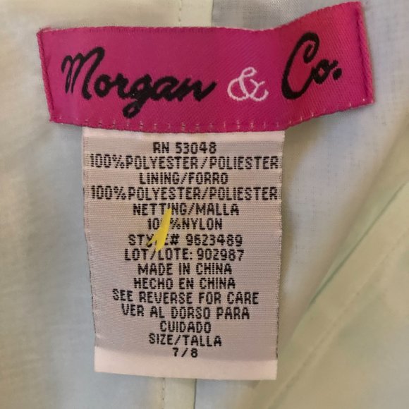 Morgan and Co. Vintage Y2K Black/Blue Cherry Blossom Strapless Formal Dress - Picture 11 of 12